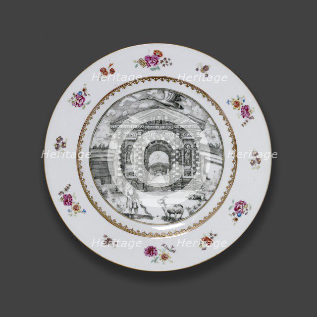 Oxford plate, c1755. Artist: Michael Burghers.