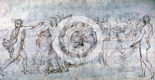 'Marriage Feast of Cupid and Pscyhe', c1520-1546. Artist: Giulio Romano