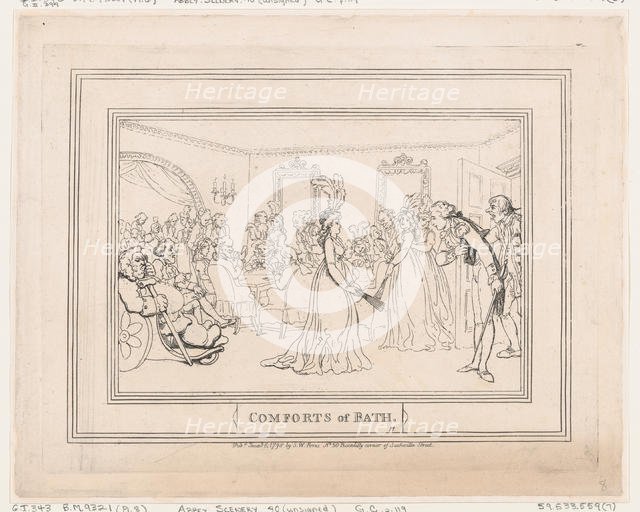 Comforts of Bath, Plate 8, January 6, 1798., January 6, 1798. Creator: Thomas Rowlandson.