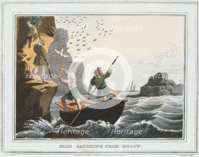 'Bird Catching from Below', Shetland Islands, 1813. Artist: Unknown