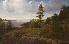 View of the archipelago at Elleholm, Blekinge, 1854. Creator: Godtfred Rump.