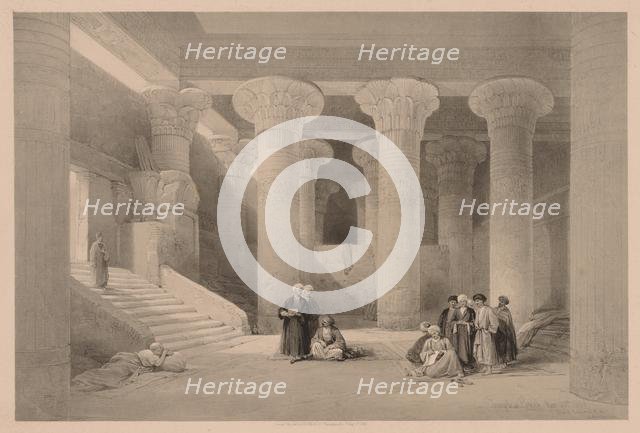 Egypt and Nubia: Volume I - No. 24, Temple at Esneh, 1838. Creator: Louis Haghe (British, 1806-1885).