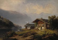 Houses on the shore of the Vierwaldstättersee, 1826-1872. Creator: Thomas Joachim Legler.