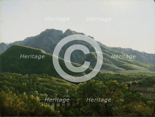 View of the Bridge and Part of the Town of Cava, Kingdom of Naples, 1785-1790. Creator: Jean Joseph Xavier Bidauld.