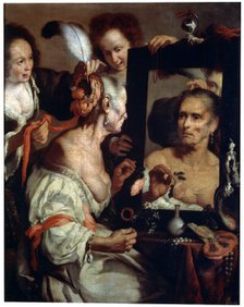 'Old Coquette' (Vanitas), after 1630.  Artist: Bernardo Strozzi