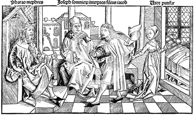 Joseph interpreting Pharaoh's dream, 1493. Artist: Unknown