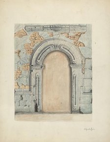 Stone Doorway, Carved, 1939. Creator: Cornelius Christoffels.