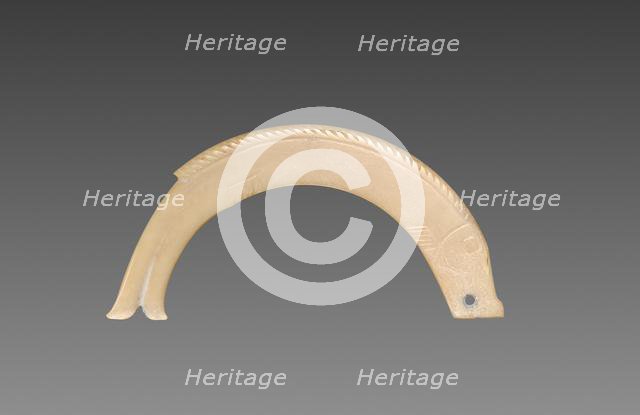 Arc-Shaped Jade Fish Pendant, c. 1050-900 BC. Creator: Unknown.