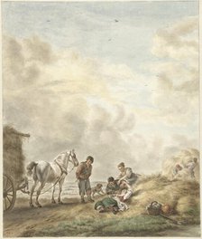 Harvest scene, 1795. Creator: Abraham Delfos.