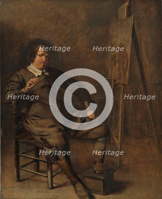 Portrait of a painter in front of his easel, c.1630. Artist: Codde, Pieter (1599-1678)