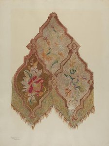 Embroidered Table Scarf, c. 1941. Creator: Mabel S. Kelton.