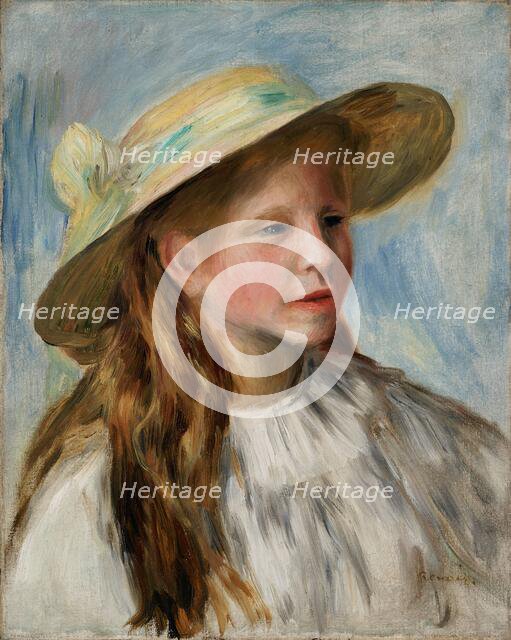 Little Girl with a Hat (Jeune Fille au Chapeau), 1894. Creator: Pierre-Auguste Renoir.