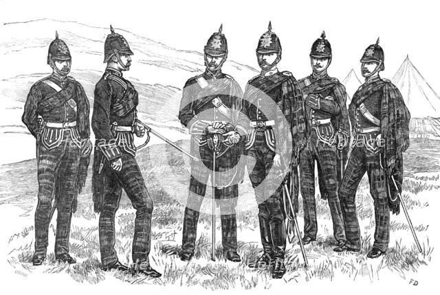 Review of the Scottish Volunteers: officers of the 1st Aberdeenshire Rifle Volunteers, 1881. Creator: Unknown.