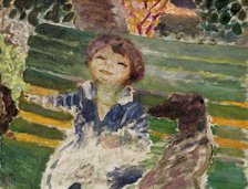 Little girl with a dog or Isabelle Lecomte du Noüy with Bonnard's dog at Le Cannet, 1929-1932. Creator: Bonnard, Pierre (1867-1947).