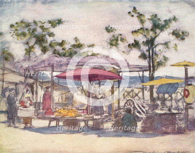 'The Scarlet Umbrella', c1887, (1901). Artist: Mortimer L Menpes.