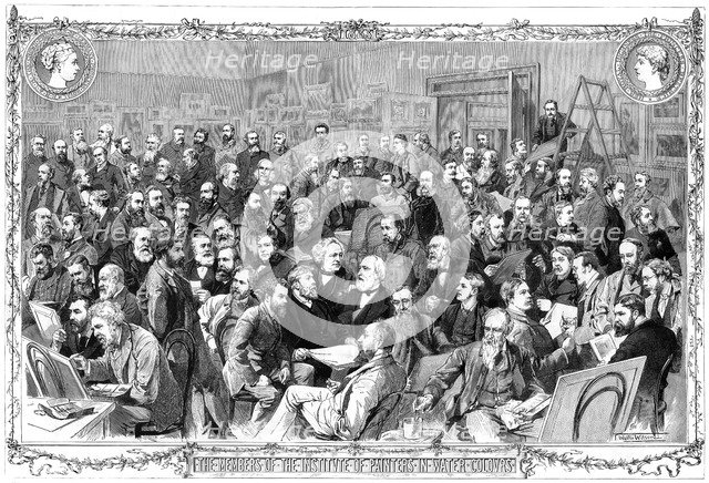The members of the Institute of Painters in Water Colours, 1883. Artist: W Wilson