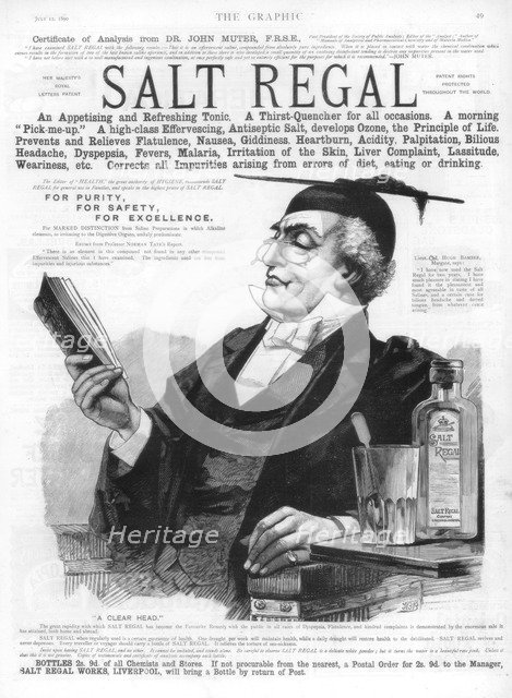 Advertisement for Salt Regal tonic, 1890. Artist: Unknown