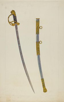 Sword and Sheath, c. 1938. Creator: Cecil Smith.