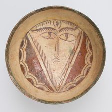 Bowl with Face, Byzantine, 10th-13th century. Creator: Unknown.