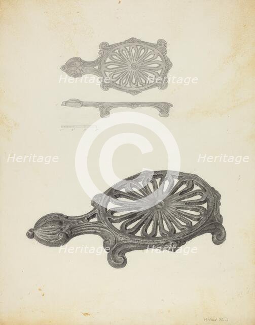 Flat Iron Holder, c. 1940. Creator: Mildred Ford.