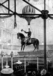 A Remarkable Circus Feat: Corradini's rapid descent on horseback, 1898. Creator: Unknown.