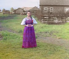 Girl with strawberries [Russian Empire], 1909. Creator: Sergey Mikhaylovich Prokudin-Gorsky.