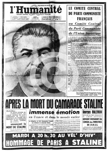 News of Stalin's death, 7th March, 1953. Artist: Unknown