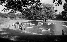 Boating lake, Greenwich Park, London, c1945-c1965. Artist: SW Rawlings