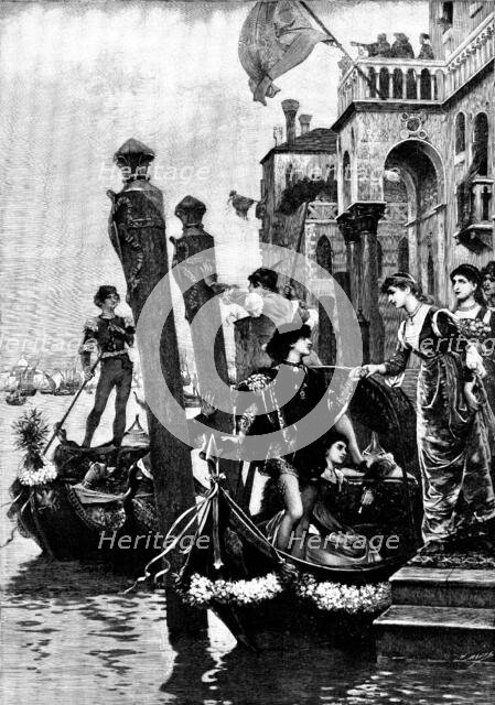 Morning of the Carnival at Venice in the Fifteenth Century, 1890. Creator: H. Baude.