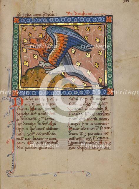 A Dragon; Bestiary, about 1270. Creator: Unknown.
