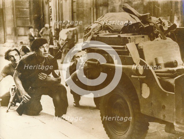 Uprising by the French Resistance, Liberation of Paris, 25th August 1944. Artist: Unknown