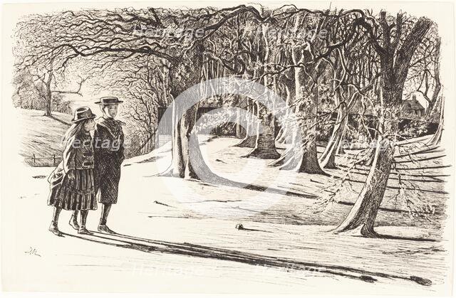 Two Children in the Snow. Creator: George du Maurier.