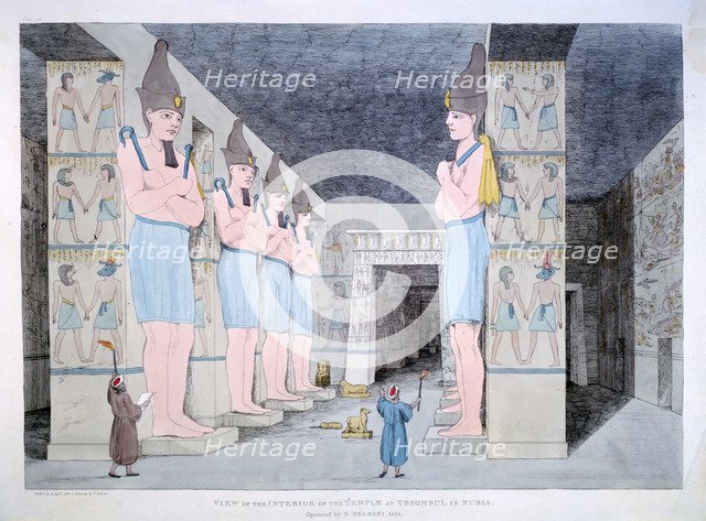 'The Interior of the Temple at Ybsombul in Nubia', 1820. Artist: Agostino Aglio