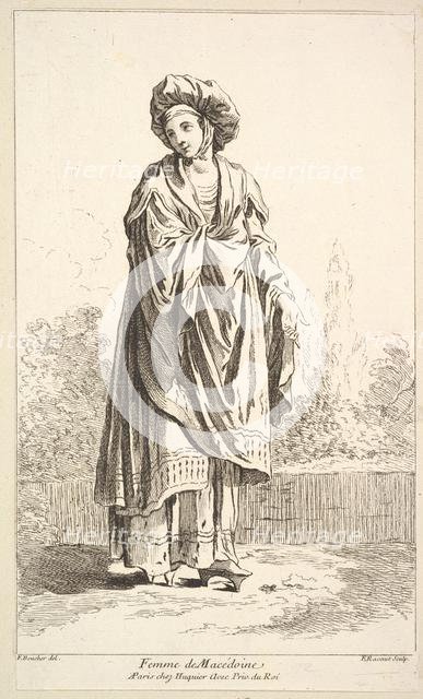 Femme de Macédoine, from Recueil de diverses fig.res étrangeres Inventées par F. B..., 18th century. Creator: Simon François Ravenet.
