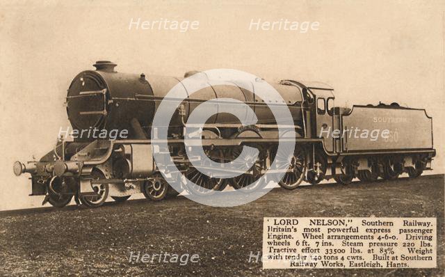 '"Lord Nelson", Southern Railway', c1930. Creator: Unknown.