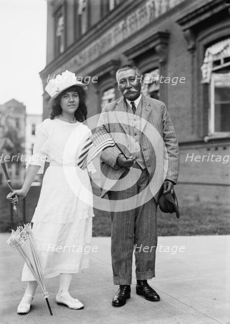 Miss Evelyn Finch with Spo Pee, 1914.  Creator: Harris & Ewing.