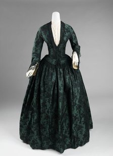 Evening dress, American, 1850-55. Creator: Unknown.