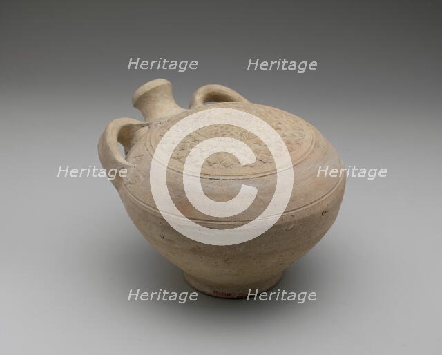 Flask with Molded Decoration, Iran, 12th-13th century. Creator: Unknown.