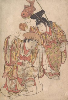 Boys Maquerading as Daikoku and Ebisu, ca. 1780. Creator: Kitao Shigemasa.