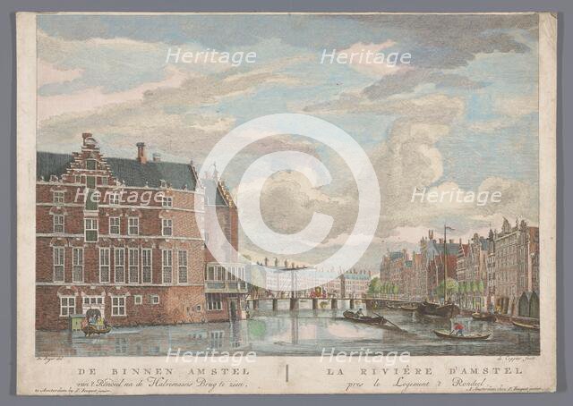 View of the Halvemans Bridge over the Amstel in Amsterdam, 1753-1799. Creator: Pierre Fouquet.