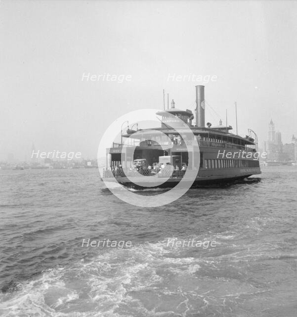 Ferry boats still transport some of the traffic between New York City and Jersey, 1939. Creator: Dorothea Lange.