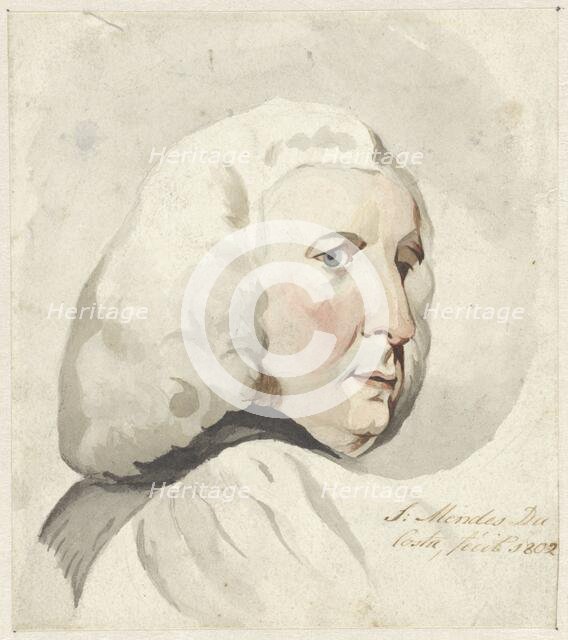 Head of a man to the right, 1802. Creator: Samuel Henri Mendes da Costa.