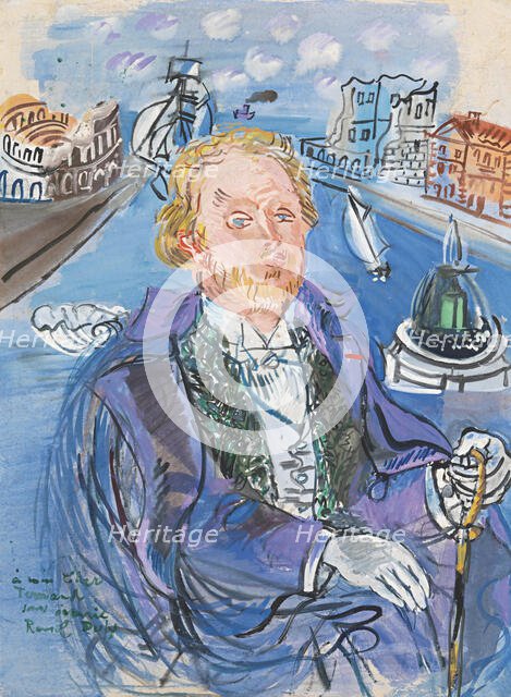 Portrait of Fernand Fleuret (1883-1945), ca 1938. Creator: Dufy, Raoul (1877-1953).