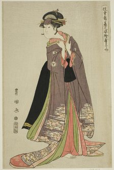 Yamatoya: Iwai Hanshiro IV as Katanaya Ohana, from the series "Portraits of Actors on..., 1794. Creator: Utagawa Toyokuni I.