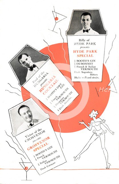 'Cocktail recipes', c1935 (1935).  Artist: Unknown.