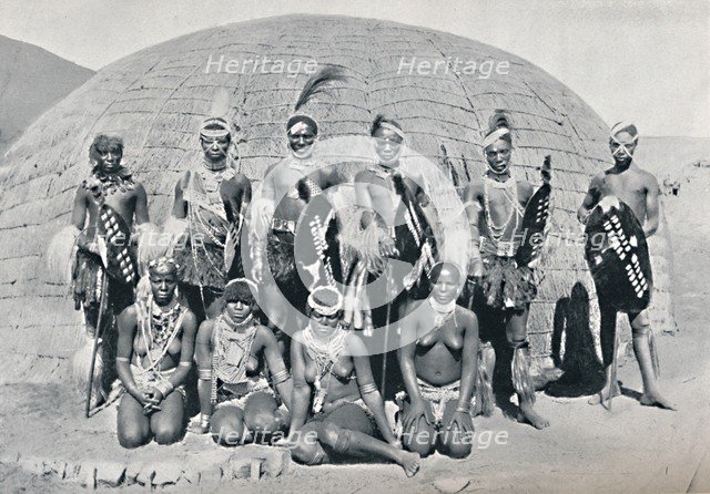 A group of African girls and boys dressed for a dance, 1912. Artist: H Writh.