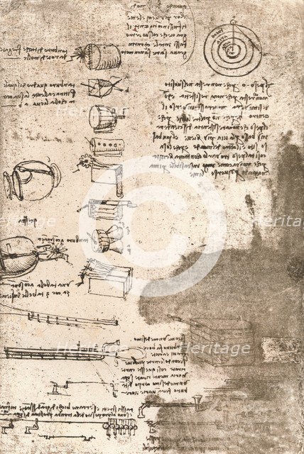 Drawing of musical instruments and other objects, c1472-c1519 (1883). Artist: Leonardo da Vinci.