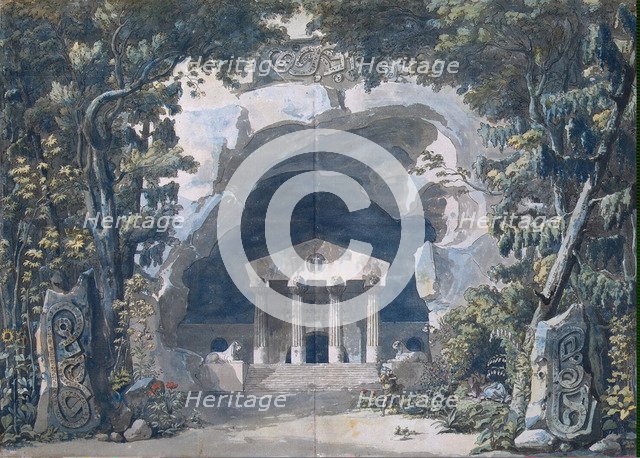 Stage design for the Opera Frigga by Olof Åhlström. Artist: Desprez, Louis-Jean (1743-1804)