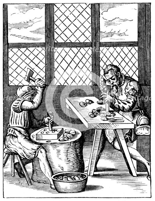 Dice Maker's Workshop, 16th century. Artist: Jost Amman