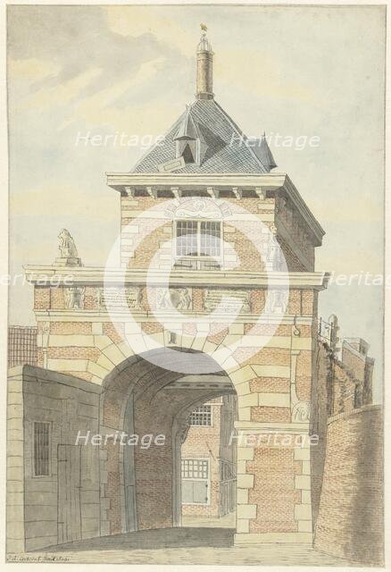 View of the ancient Vriesche Poort in Alkmaar, 1802. Creator: Jacobus Andreas Crescent.